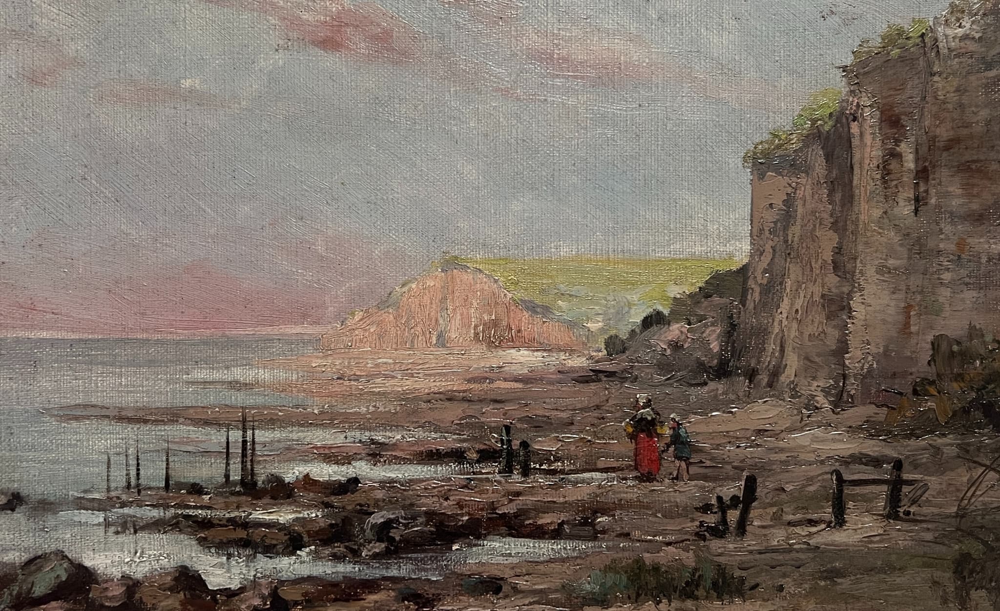 Painting Maritime Seaview Landscape with People image 1