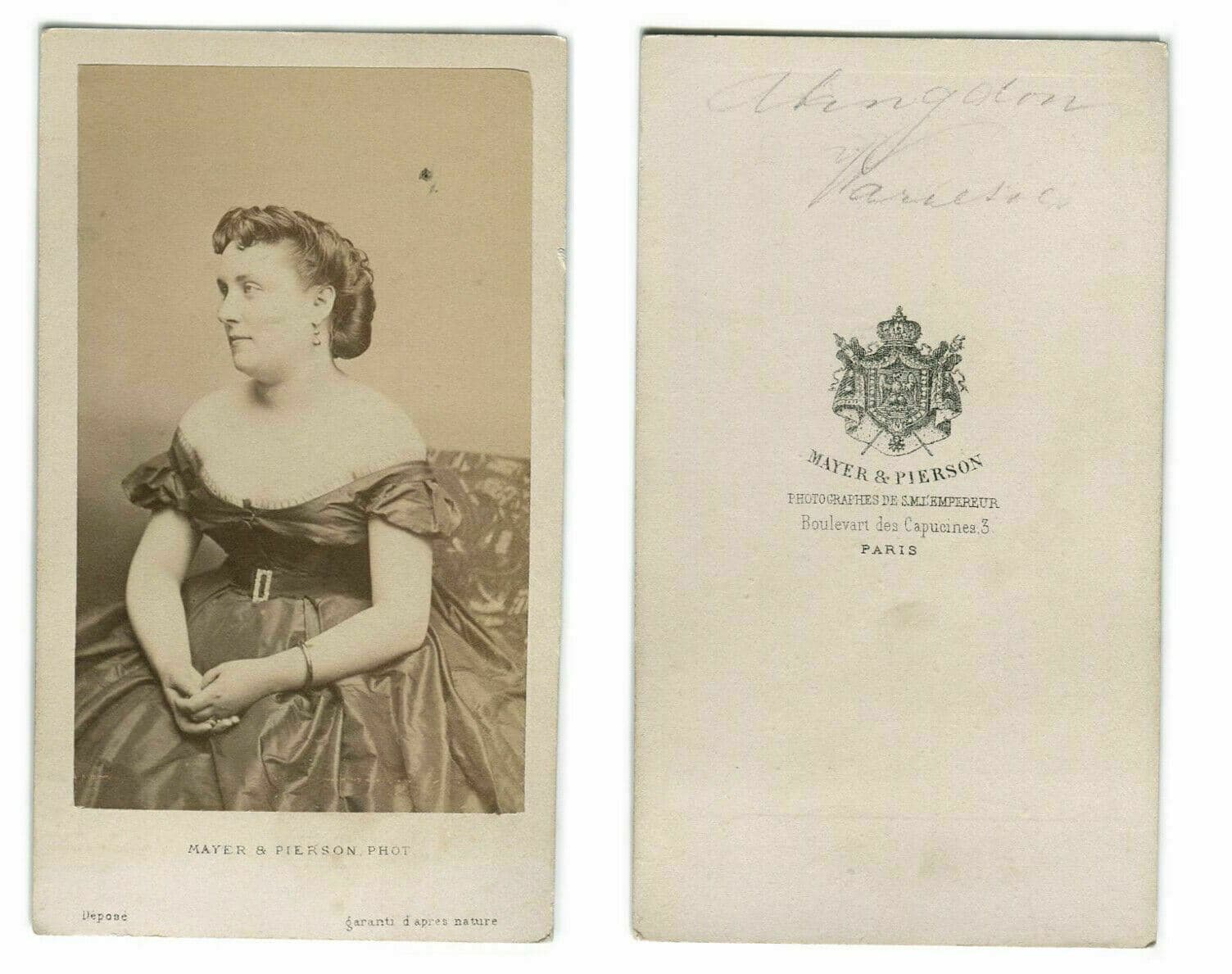 CDV Vintage Photographs MAYER & PIERSON - Abingdon Opera c 1870 image 3