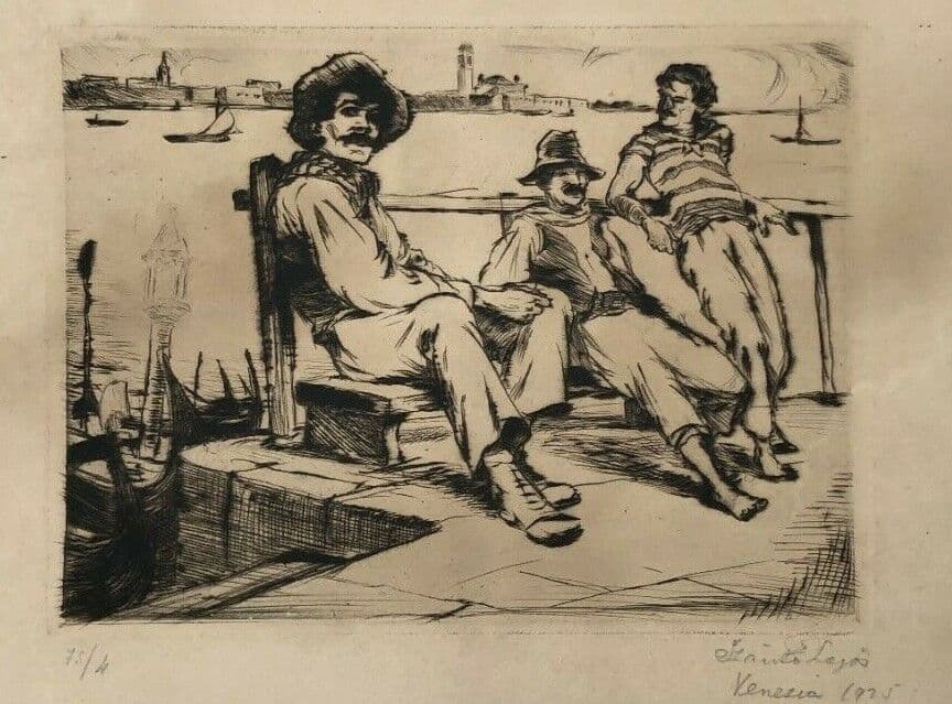 Louis P. SZANTO (1889-1965) Venice and Figures Etching