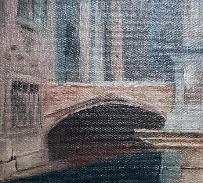 Antique Original Painting Seaview, Venice, Cityview, Italy signed image 2