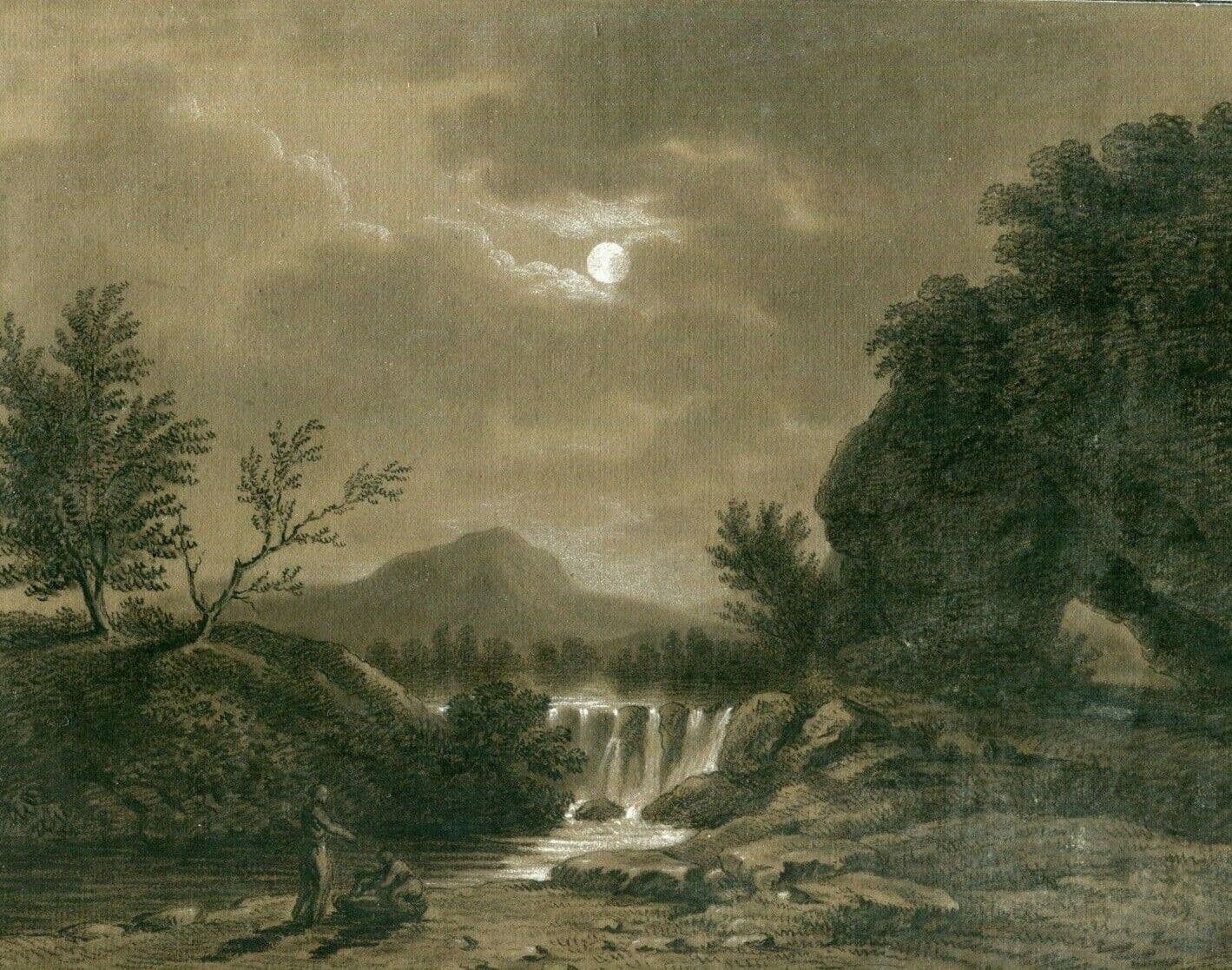 Drawing Landscape by Night with Figures