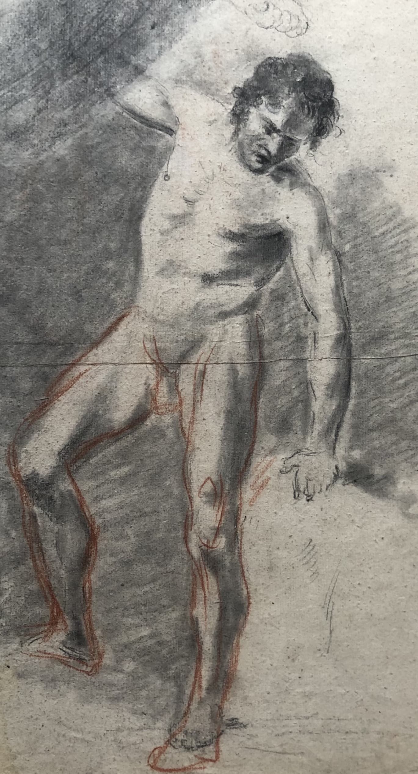 Drawing Nude Man Portrait Fighting