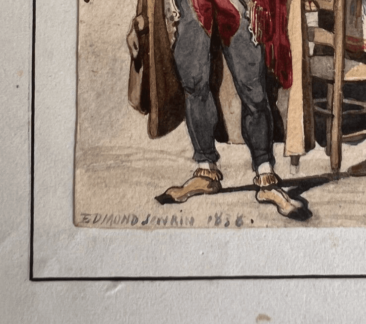 Antique Drawing Original People Portrait, Musicians, Artists 19th century image 4