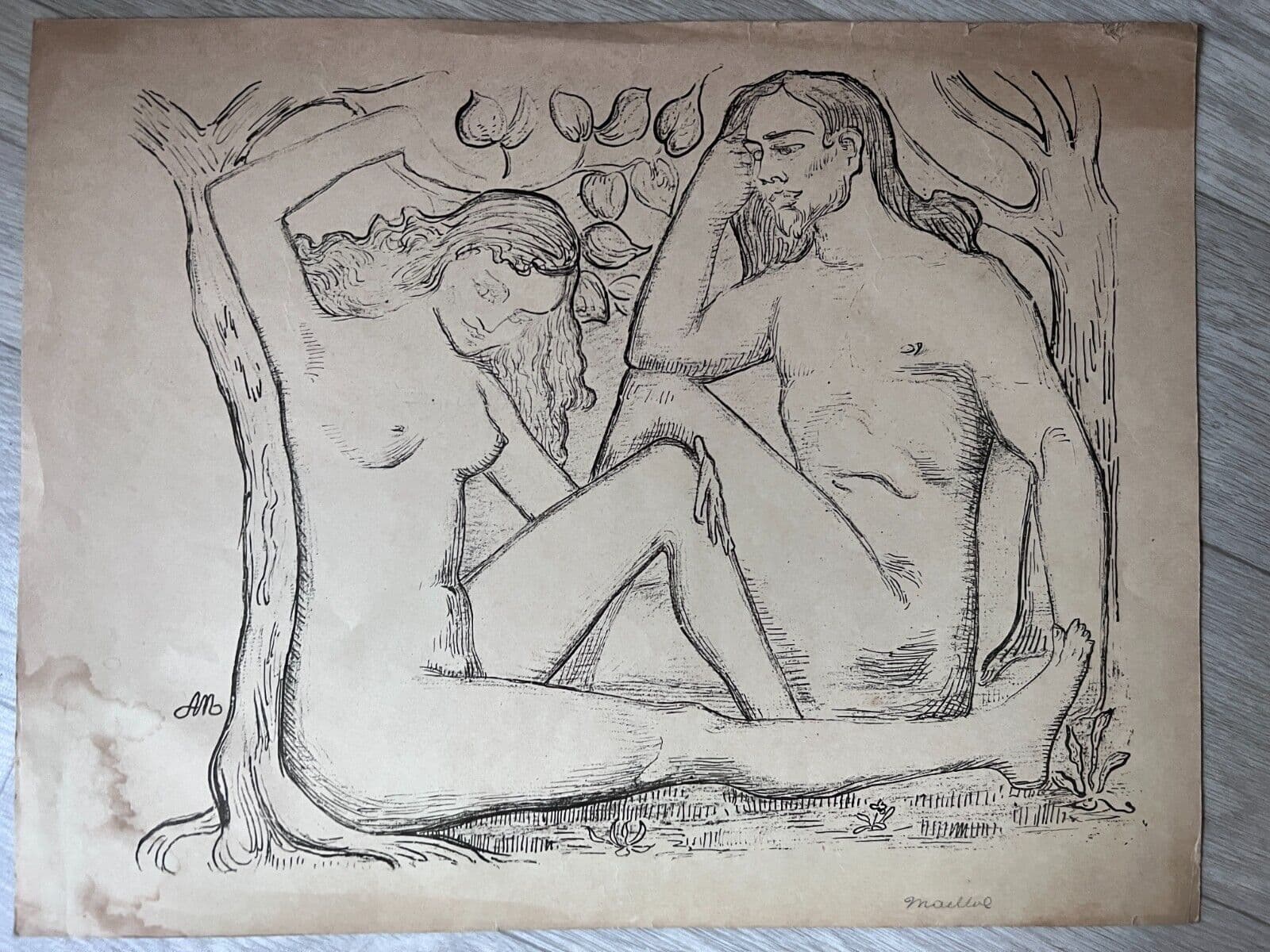 Aristide MAILLOL (1861-1944) Adam and Eve Etching image 2