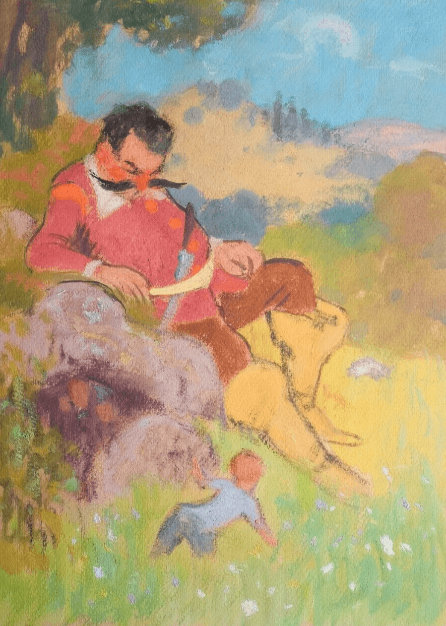 Antique Drawing Original Pierre THEVENET (1870-1937) Hop-o'-My-Thumb