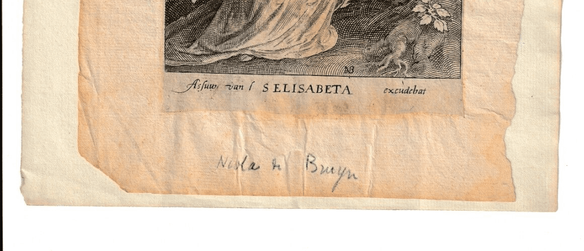 Antique Etching Elizabeth of Hungary, Nicolaes de Bruyn (1571-1656), Londerseel image 6