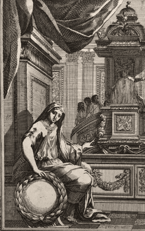 Antique Etching Original Religious, Architecture, Woman, Portrait Jakob WANGNER