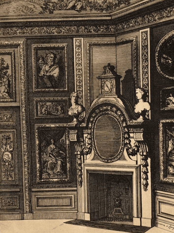 Antique Original Etching Jean MAROT Mariette, Fireplace, Architecture x7