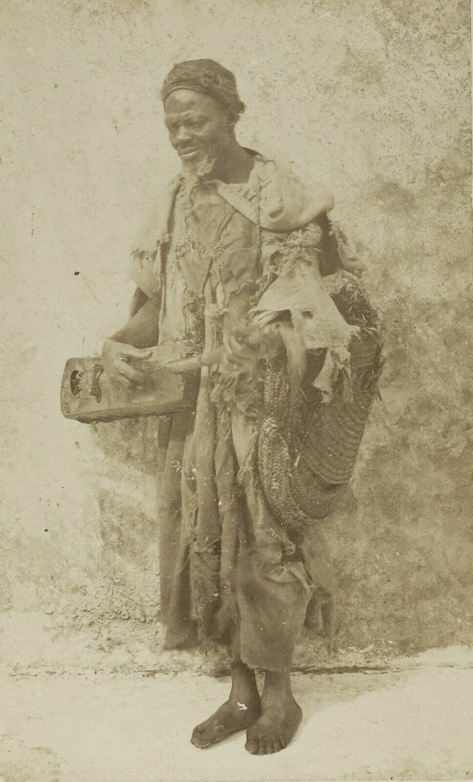 Vintage Photographs Orientalist Musician - Algeria, Albumen c. 1880