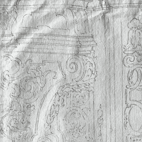Antique Old Drawing 18th century Original Architecture Decoration Ornamentation image 2