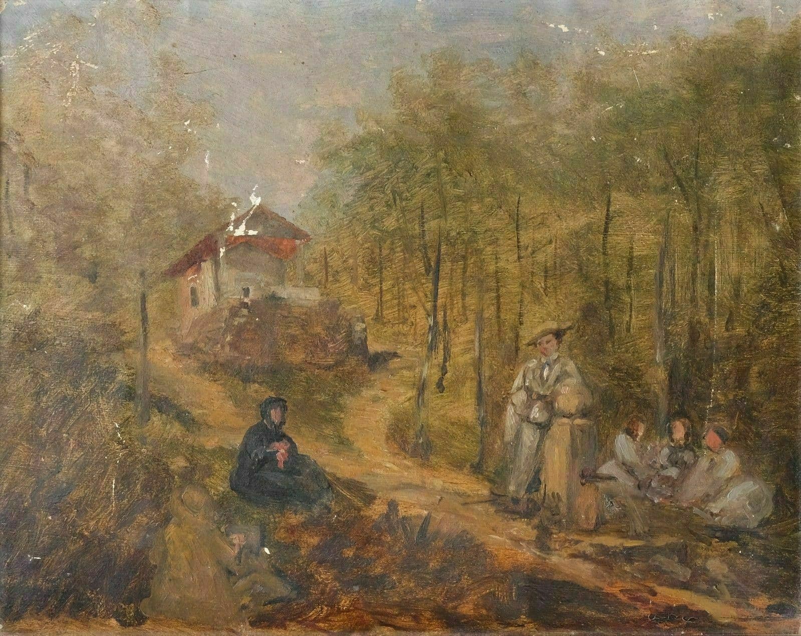 Painting Landscape Figures, Gévault 1858