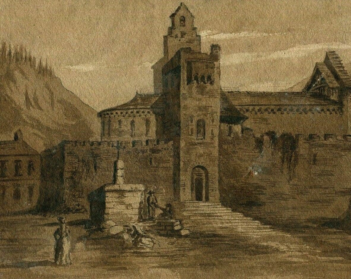 Drawing Castle Landscape and Figures