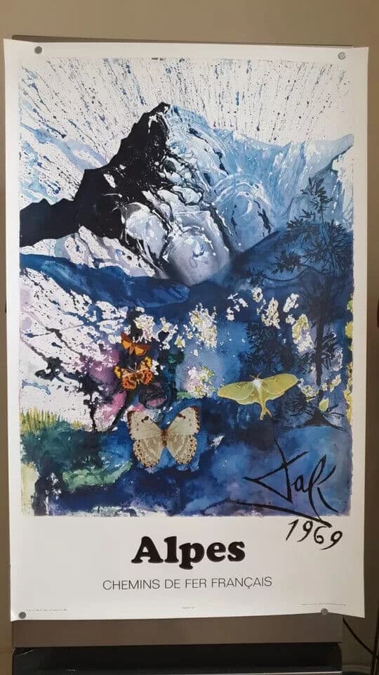Vintage Original Poster Salvador DALI Alpes, Abstraction 1969 image 6