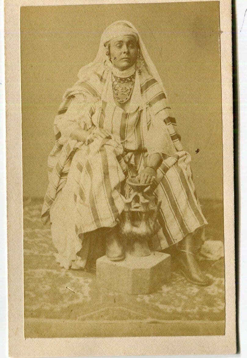 CDV Vintage Original Photograph Orientalist Woman Portrait c. 1870