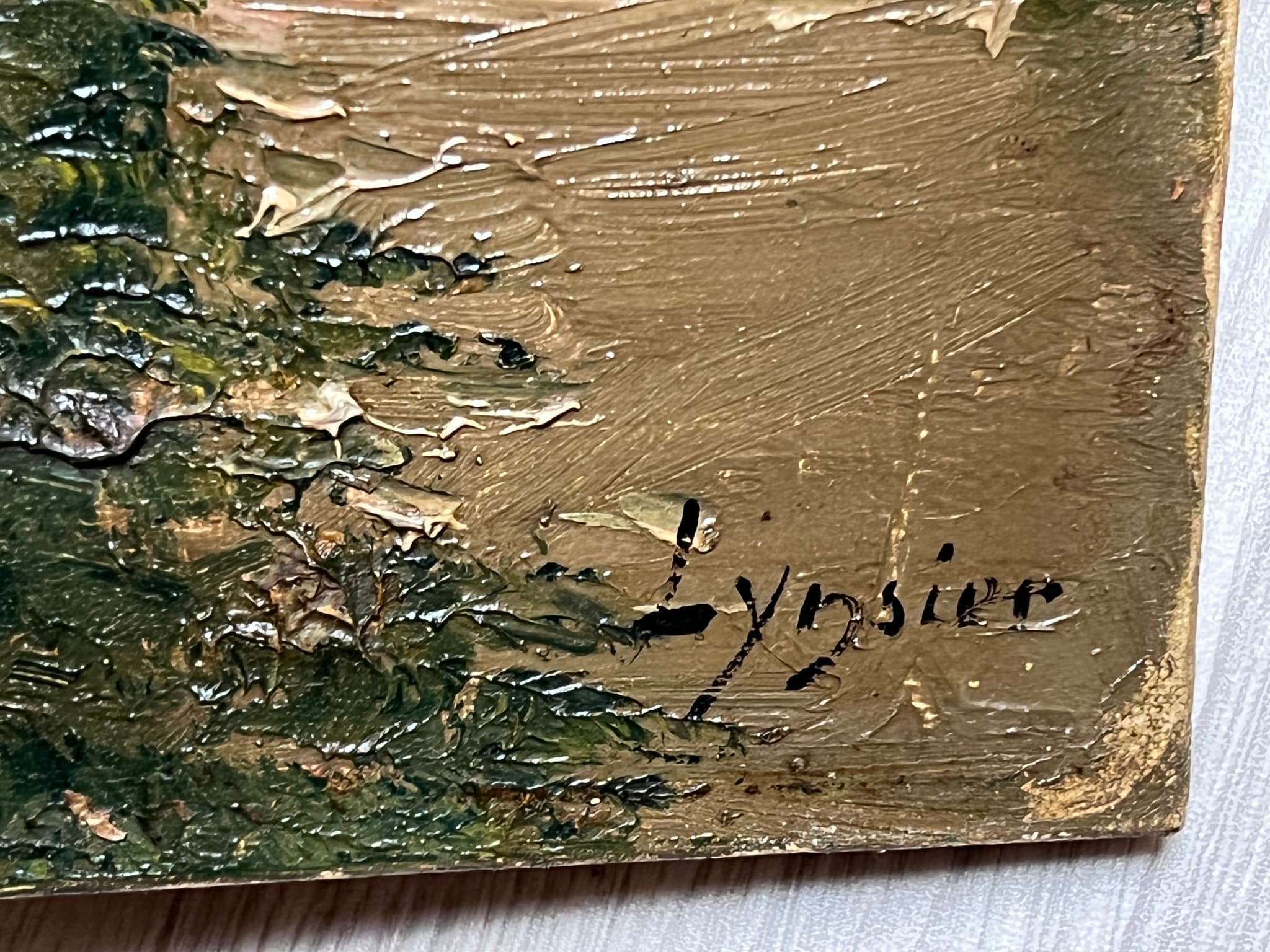 Painting by LINSYER Th (XIX-XX) Marne Landscape next to Lagny image 3
