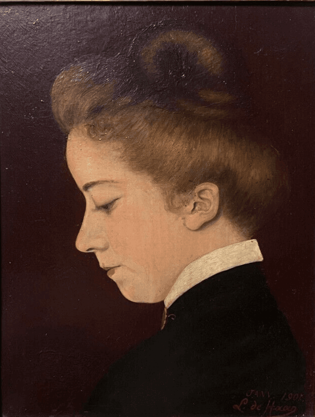 Antique Original Painting Woman, Portrait, People signed