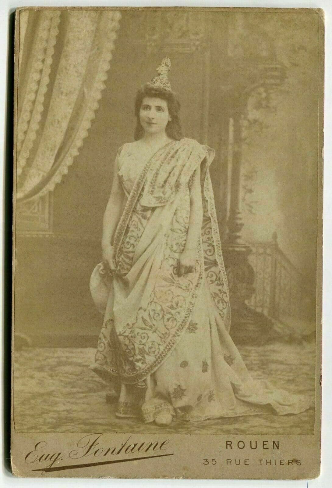 Cabinet Card Photographs Eug.Fontaine - Actrice Opera Portrait c. 1870