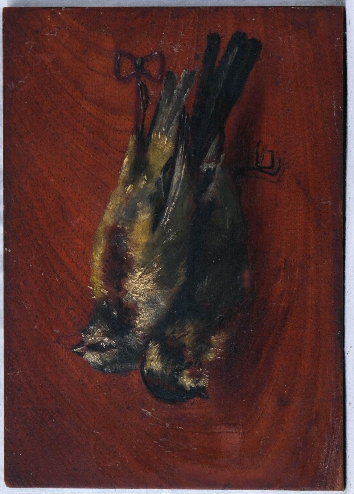 Antique Painting Original 19th century Birds, Still Life