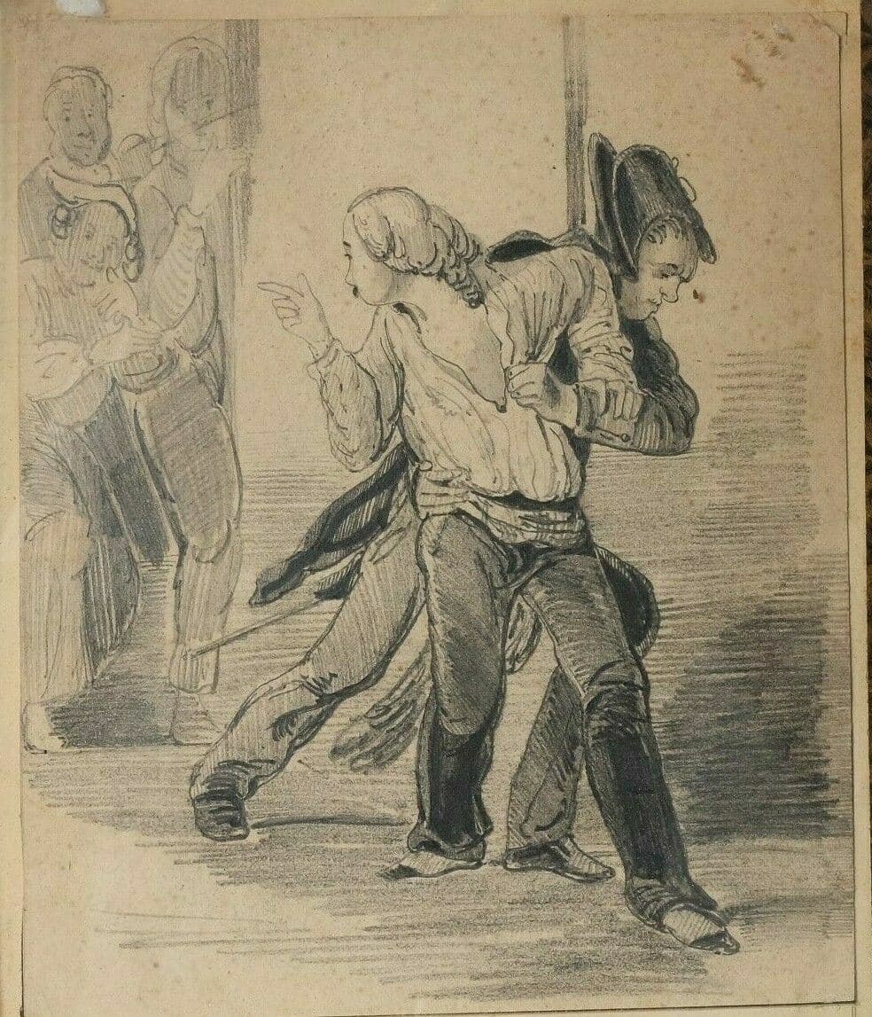 Drawing Figures and Fight circa 1910