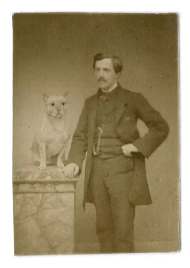 Antique CDV Photographs King of Naples, König von Neapel Portrait with Dog image 3