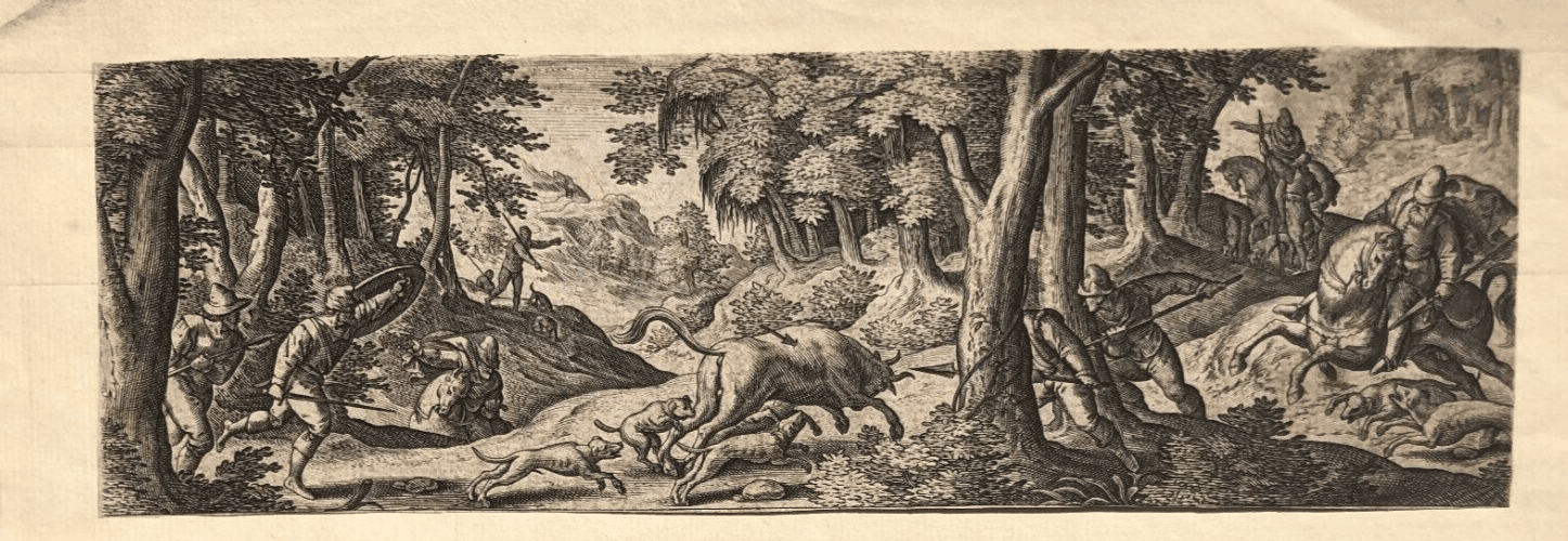 Etching 16th century Hunting Scenes image 2