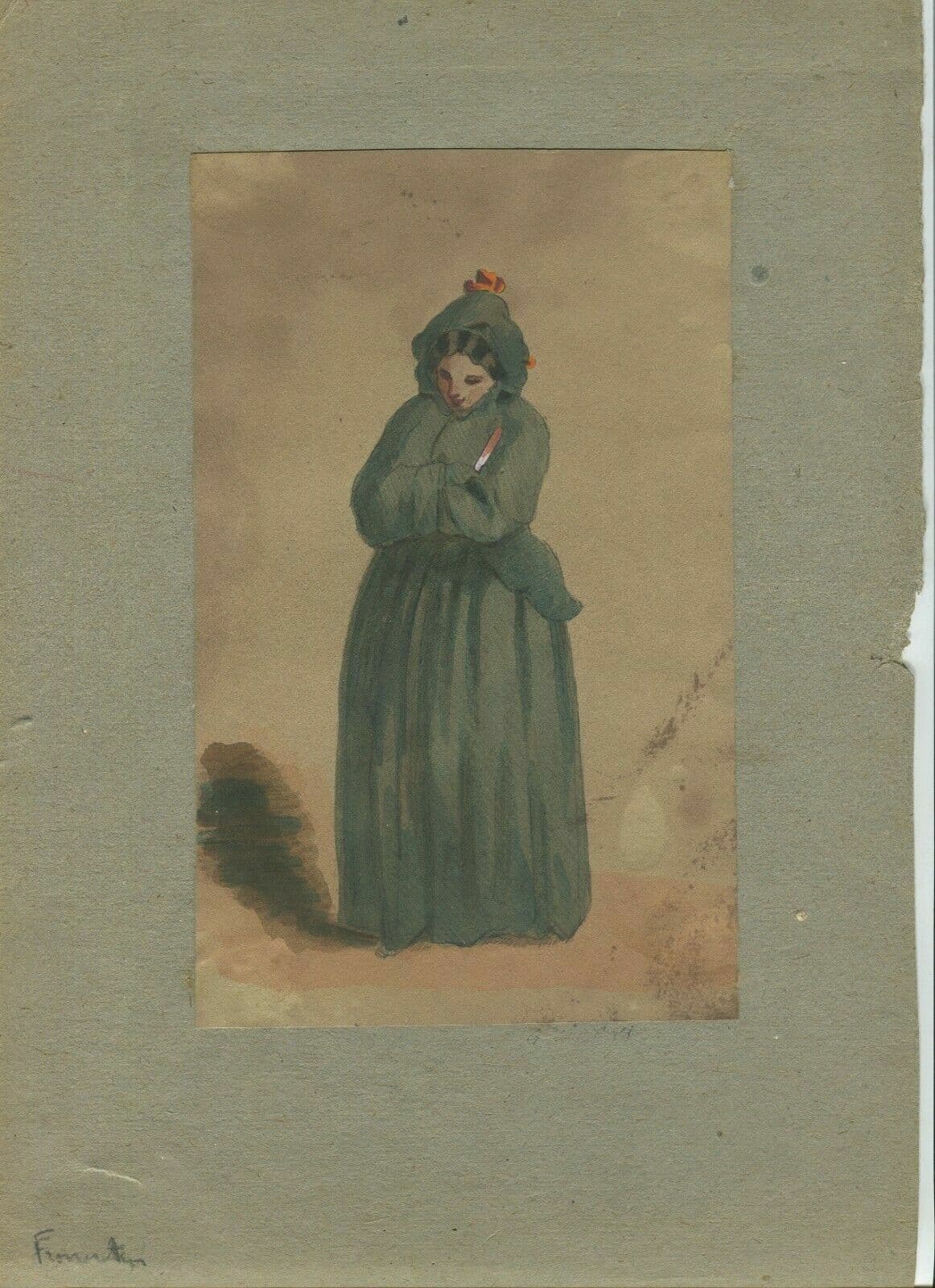 Drawing Woman Portrait, Costume, around Fromentin image 2