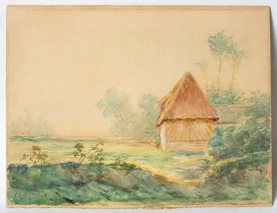 Antique Oil Painting, Landscape, Figure, Barbizon, Forest, Tree image 6