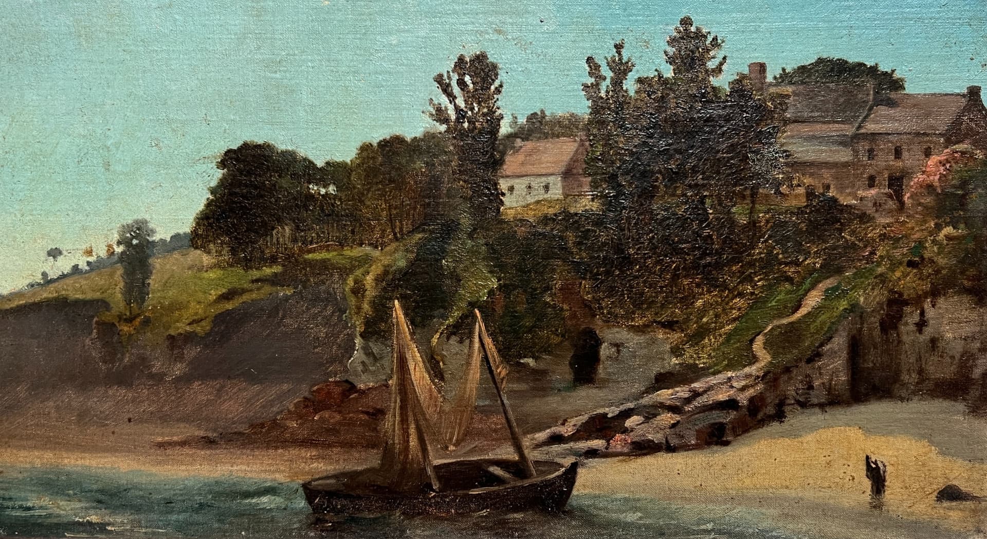 Painting Maritime Seaview with Boat