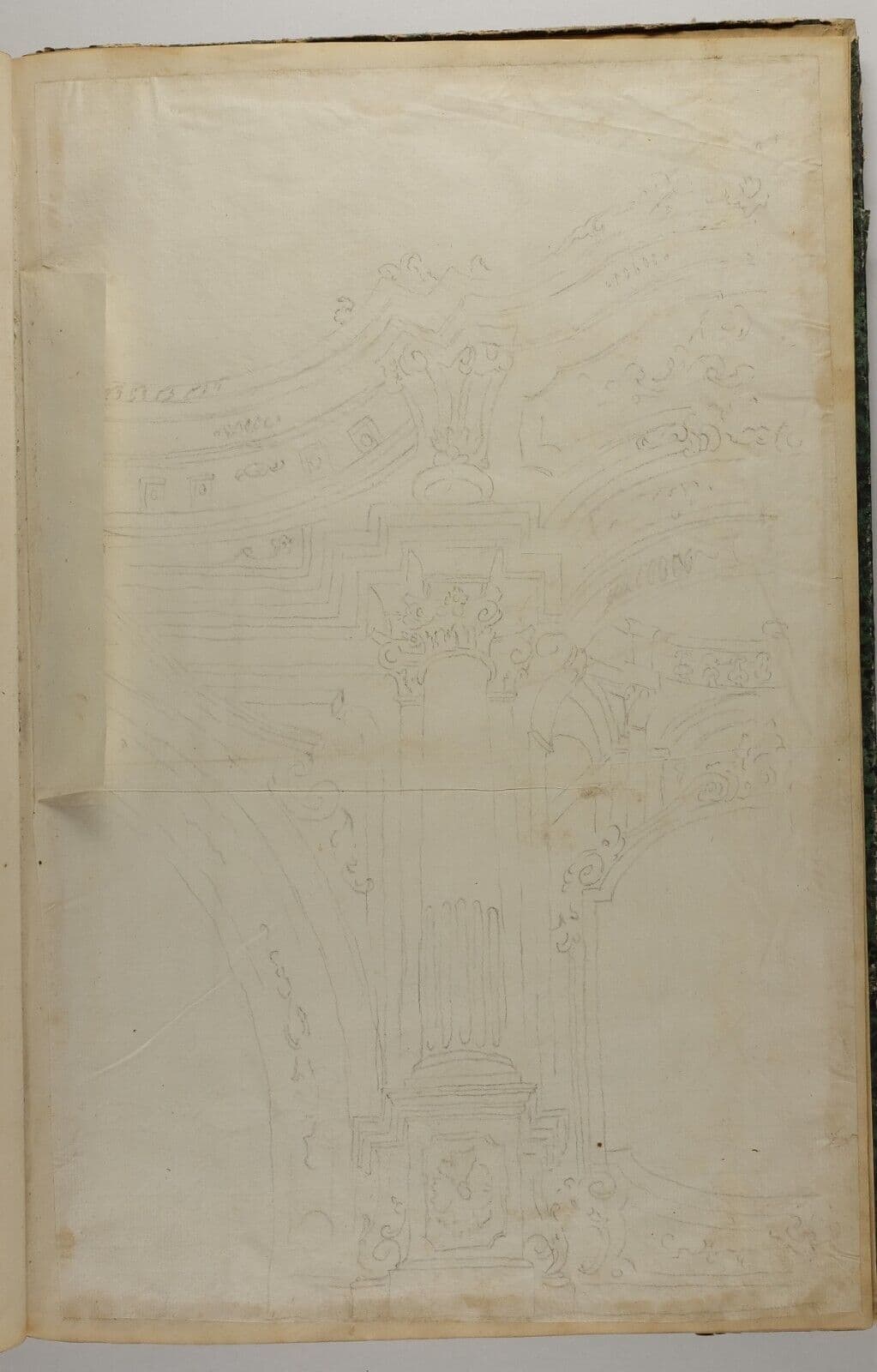 Antique Old Drawing 18th century Original Architecture Decoration Ornamentation image 2