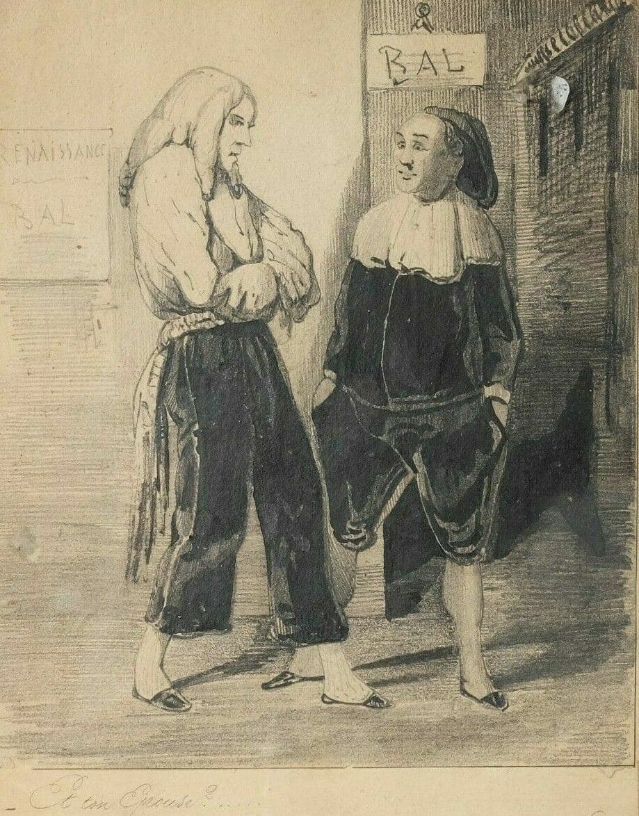 Drawing Illustration of Couple, Figures image 1