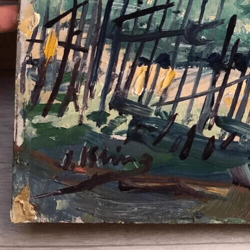 Original Antique Painting Signed Jules KLING (1872-1949) Forest, Trees image 6