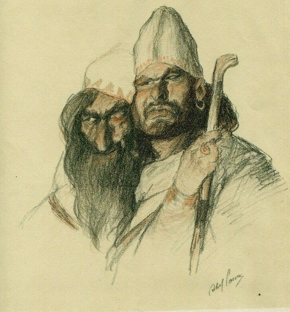 Abel Pfeffermann PANN (1883-1963) Bible, Dorthe, Abiram Lithography image 1