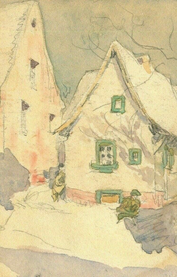 Drawing Landscape Mountains and Chalets image 1