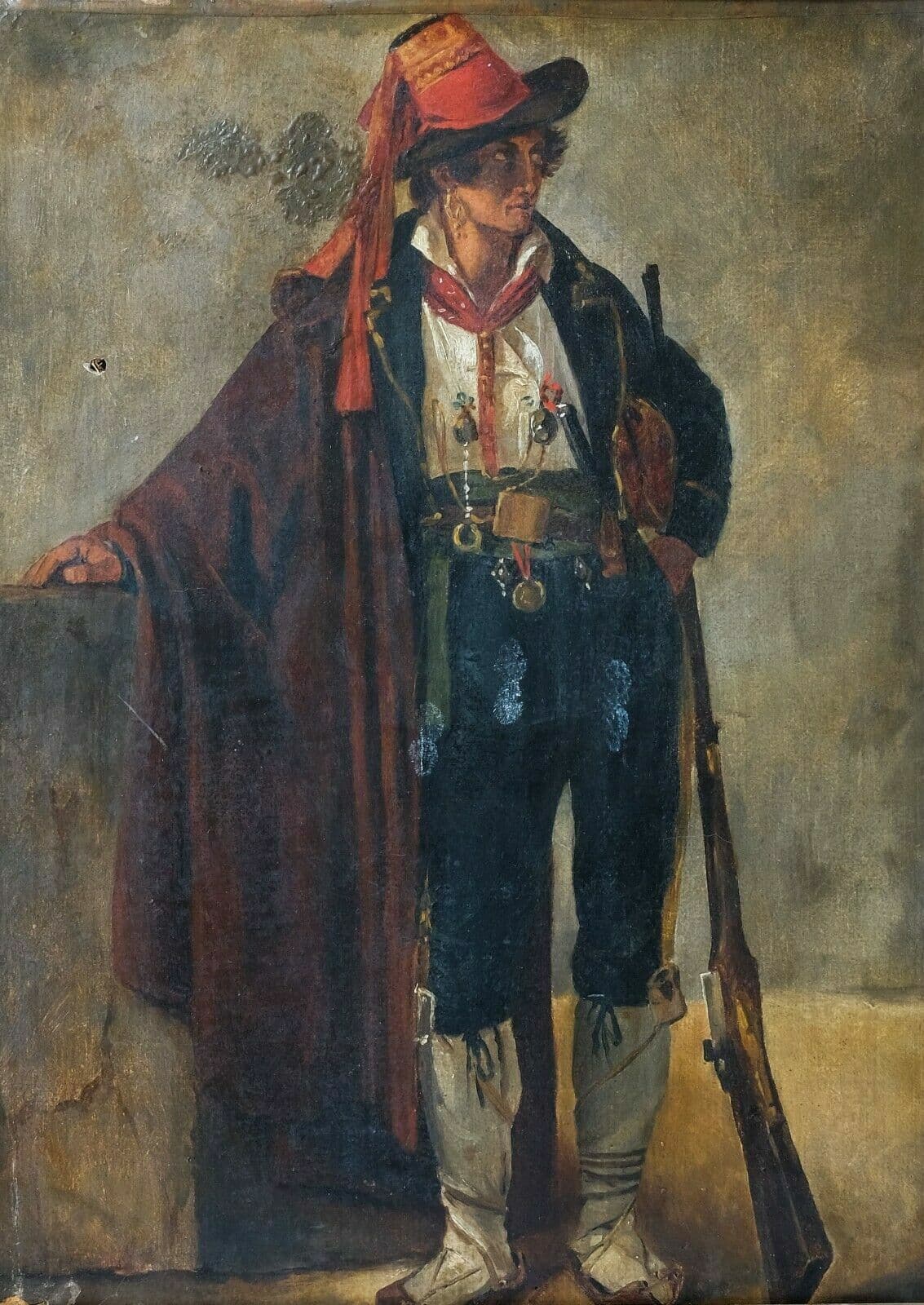 Painting 18th century Roman Brigand Portrait