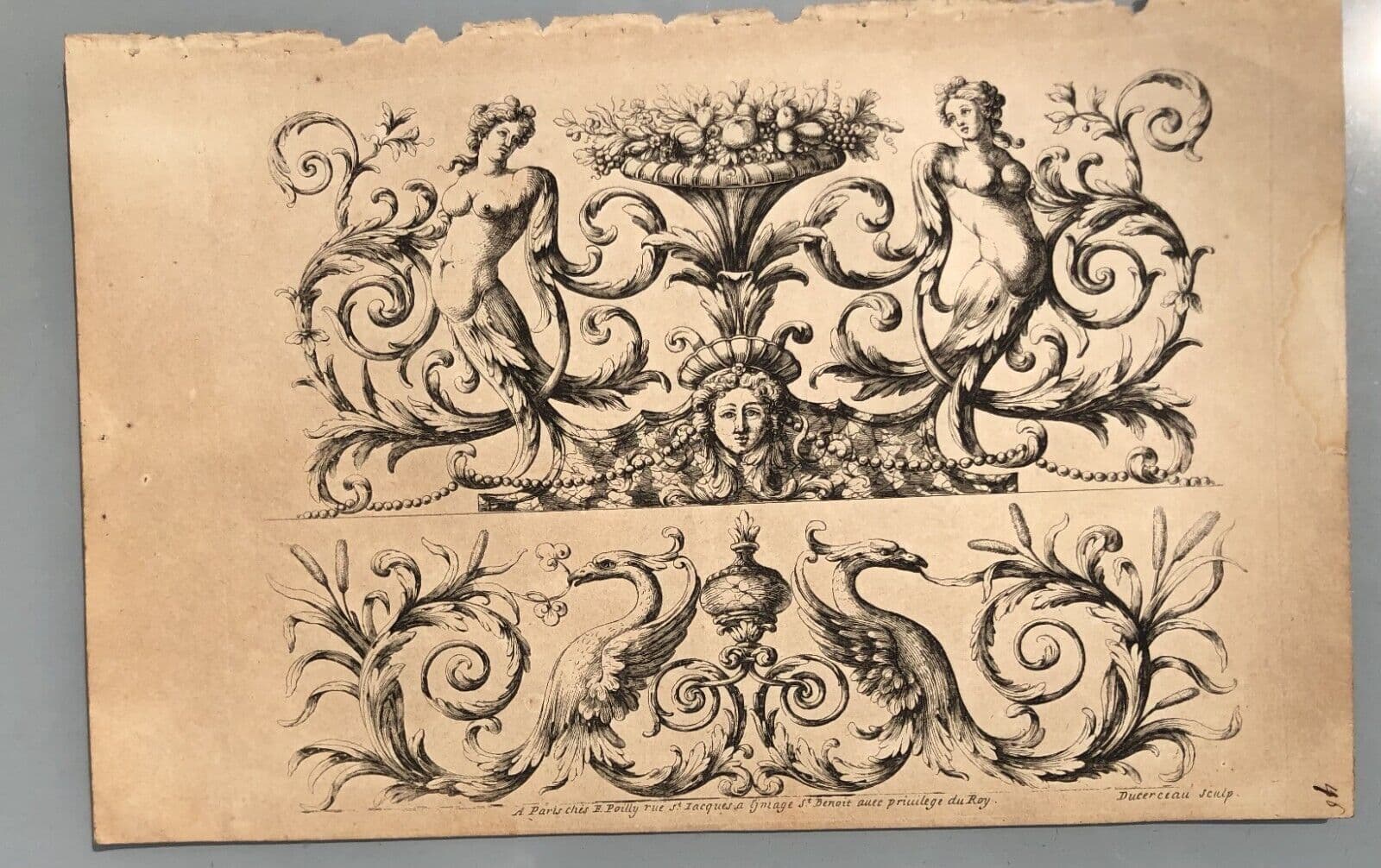 Androuet-Paul DUCERCEAU (1623-1710) Frises x 5 Etchings image 5