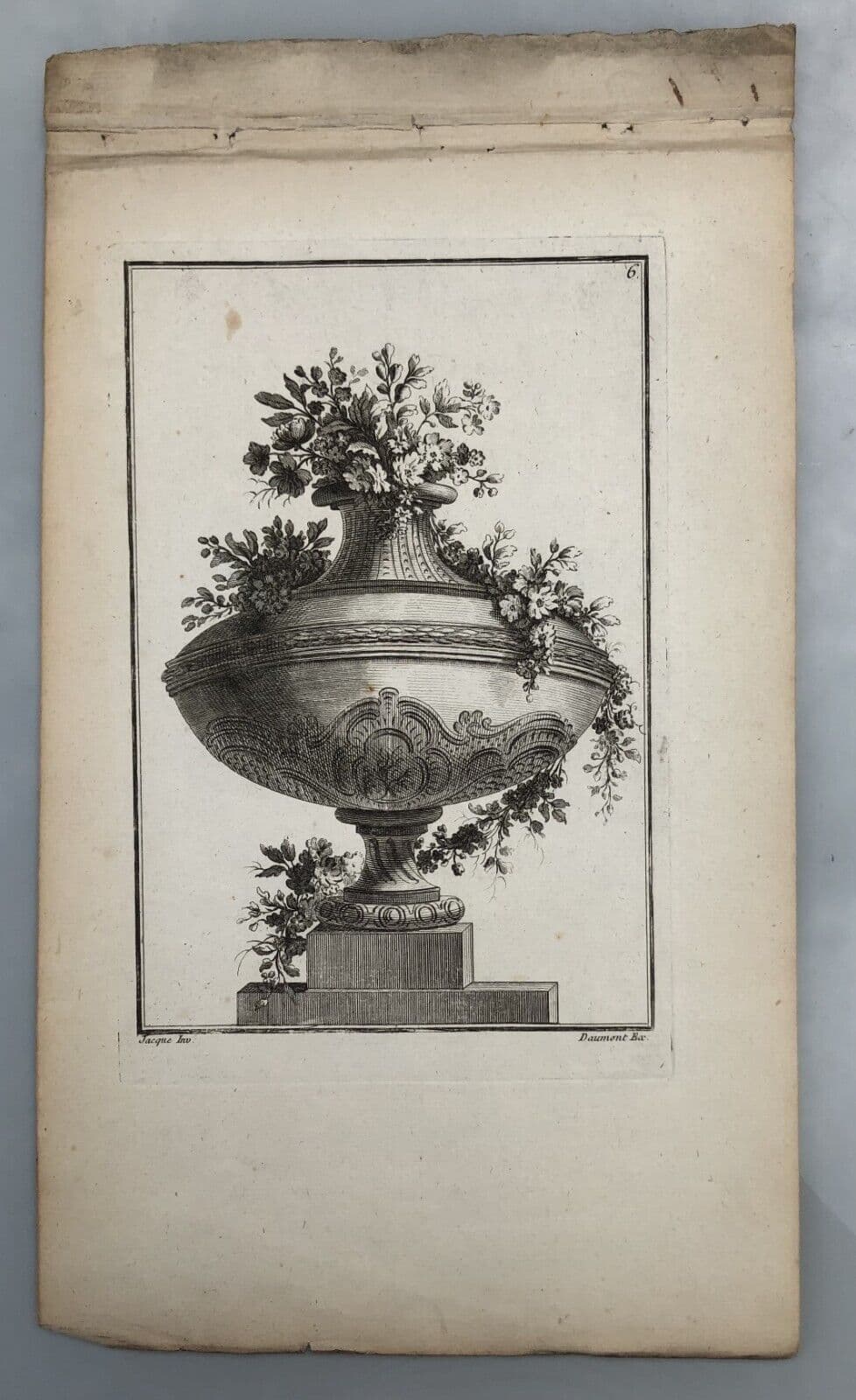 Pierre François TARDIEU (1711-1771) Vases x5 Etching image 5