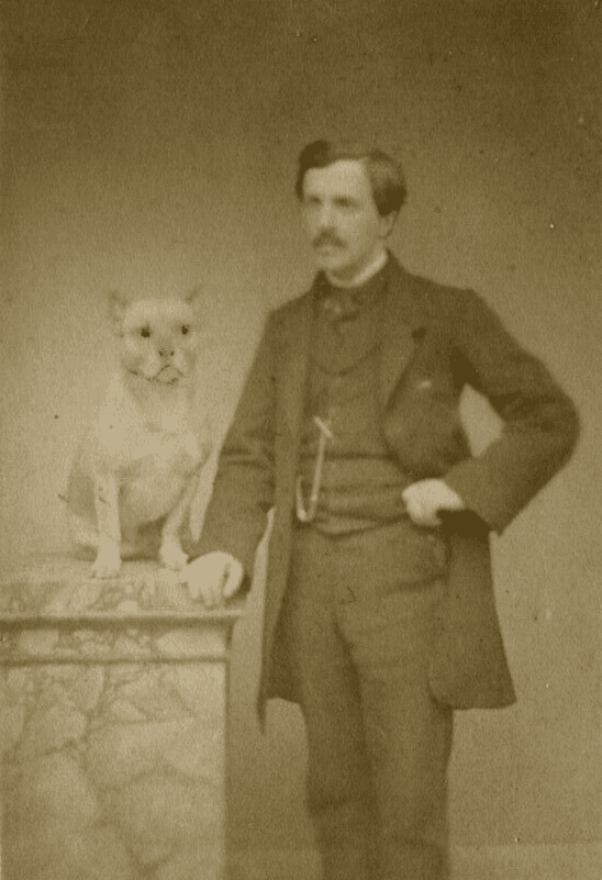 Antique CDV Photographs King of Naples, König von Neapel Portrait with Dog