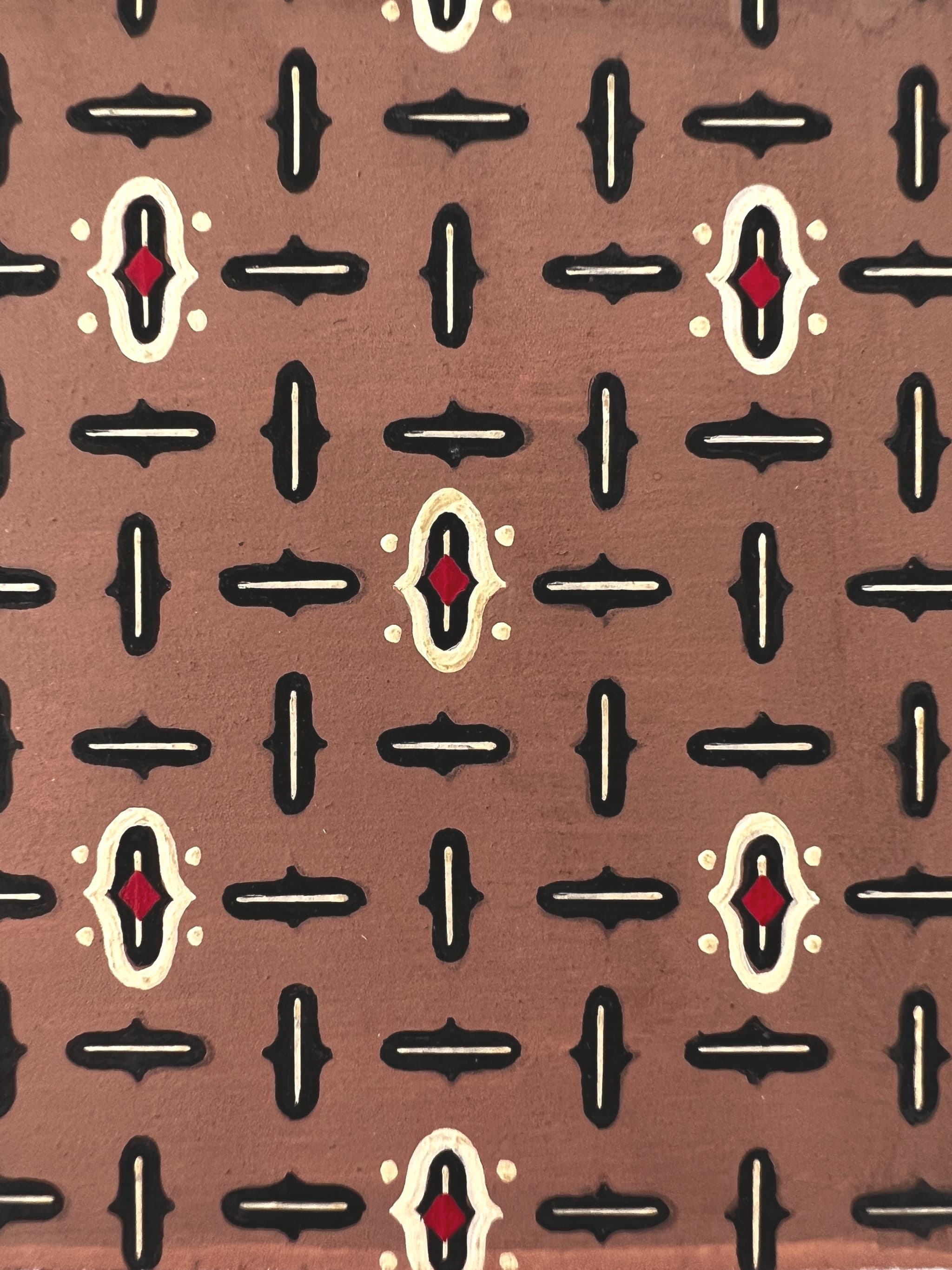 Brown Design Original Textile Drawing image 1