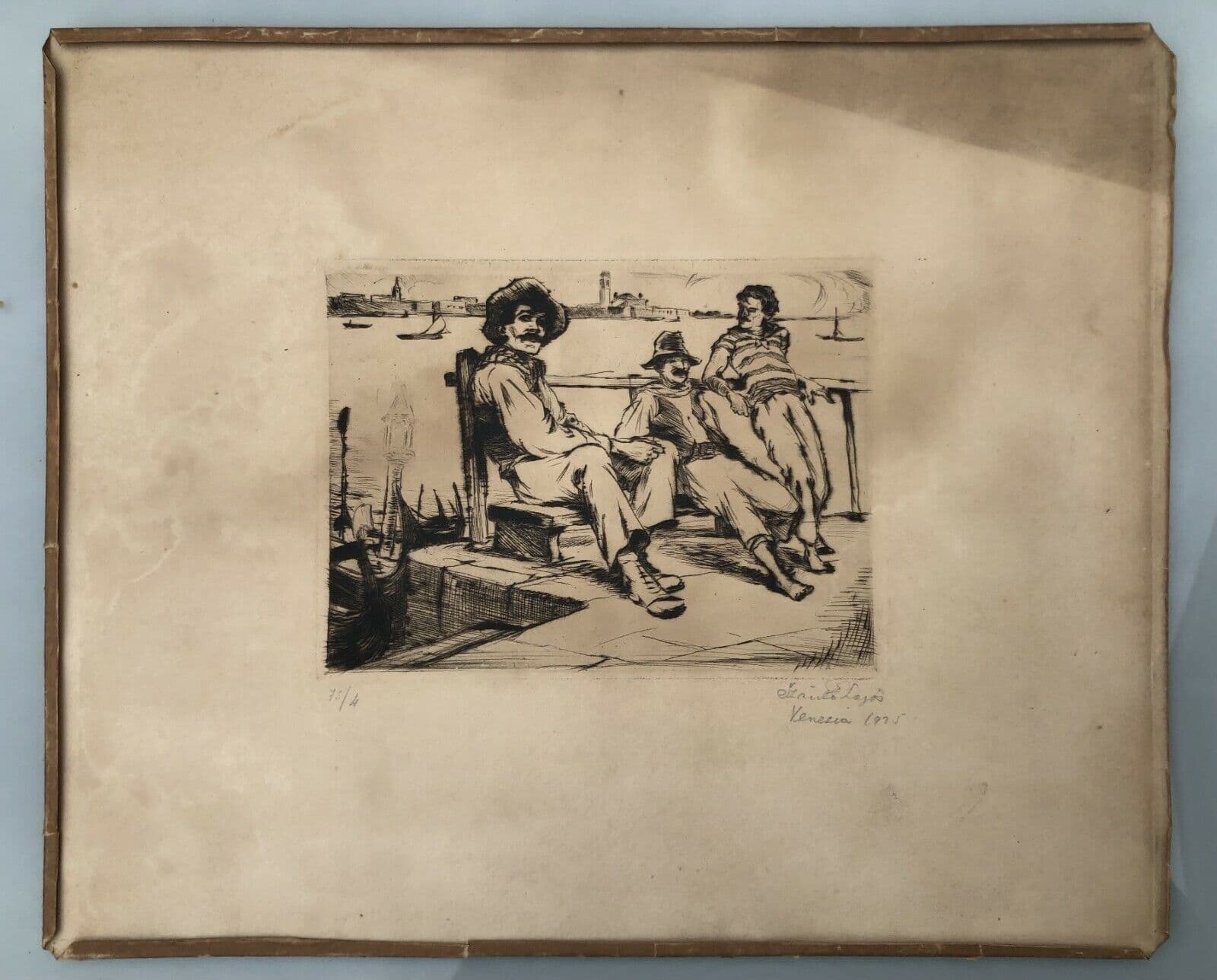 Louis P. SZANTO (1889-1965) Venice and Figures Etching image 2