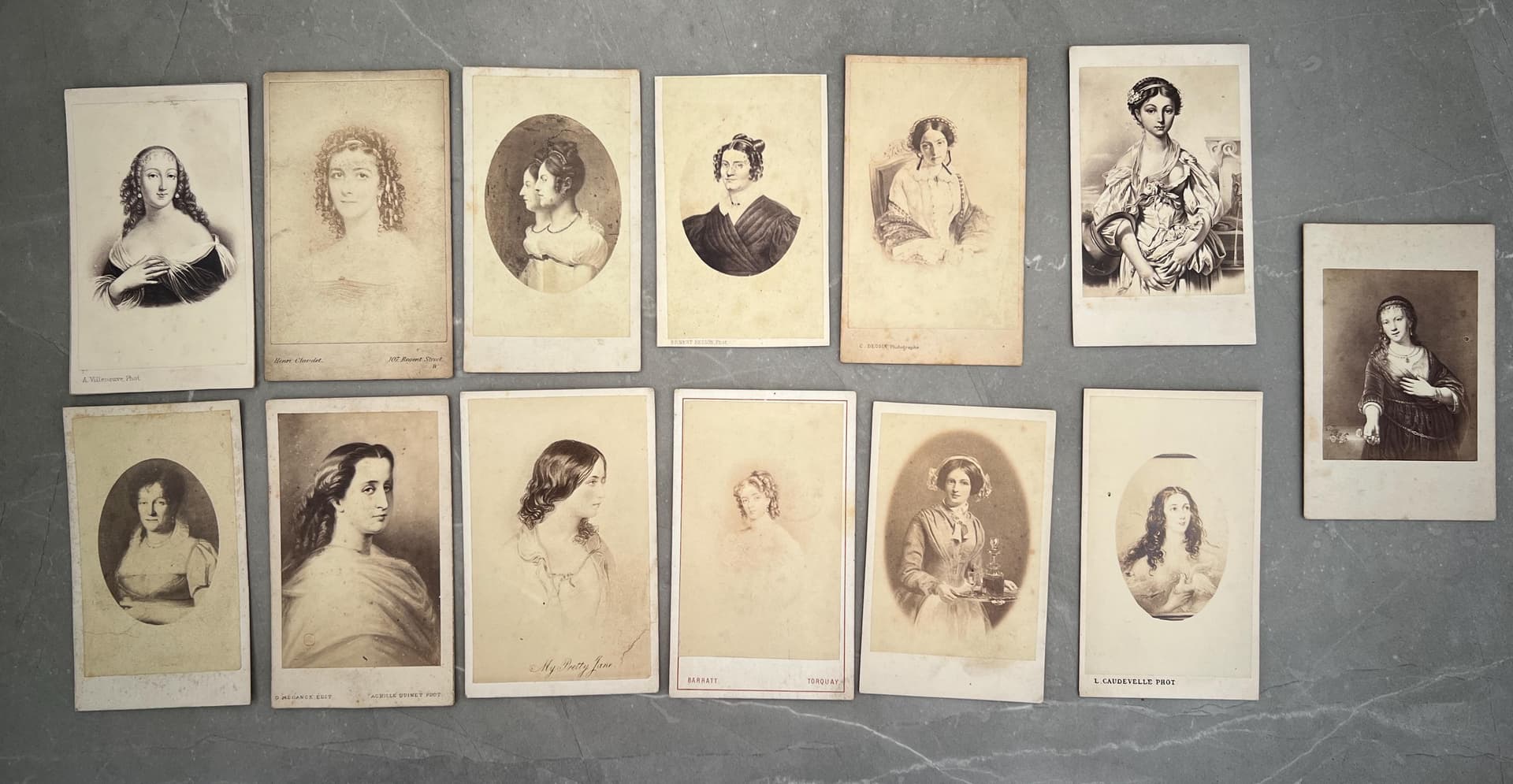 Antique Carte de Visite Collection – 19th Century Portrait Prints – Set of 12
