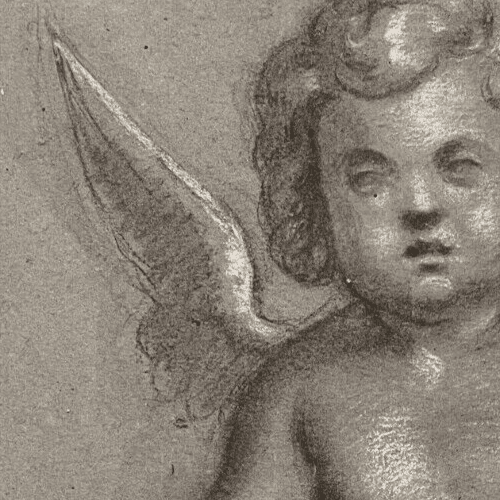 Original Antique Pencil 18th century Drawing Nude Angel Artwork image 4