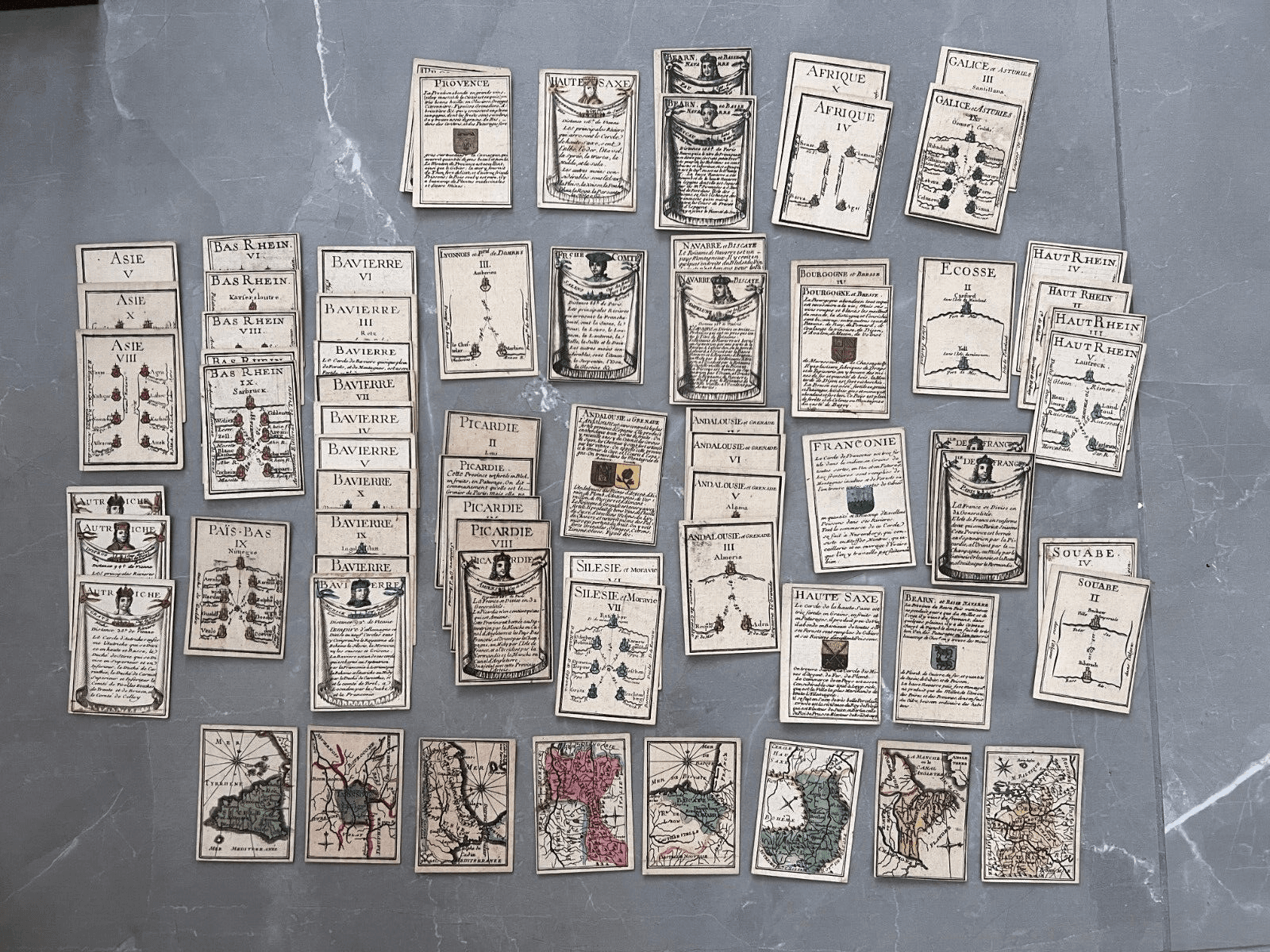 Antique Playing Card Original Geography Maps, Mitoire, Nicolas De Poilly 1751