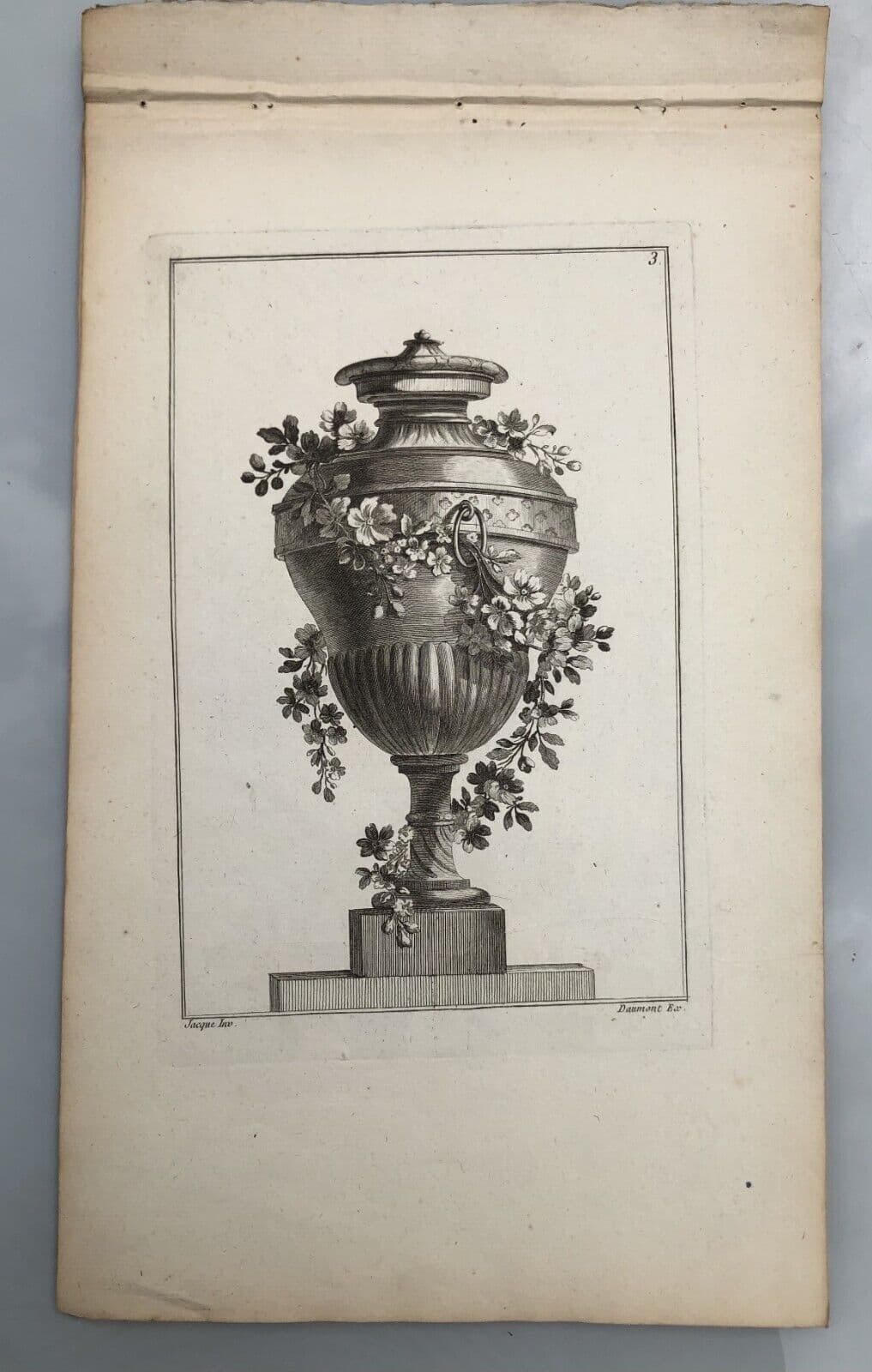 Pierre François TARDIEU (1711-1771) Vases x5 Etching image 2