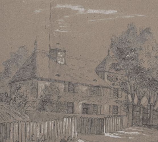 Antique Ink Drawing Original 19th century St Bonet Landscape 1835 image 3