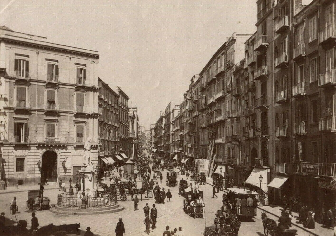 Vintage Photographs Landscape Naples, Italy, via Roma gia Toledo circa 1900