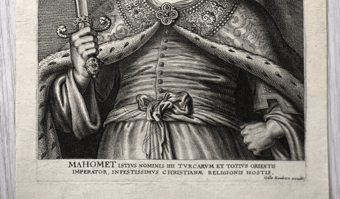 Gillis HENDRICX (1577-1640) Mohammed IV Sultan of Turkey Etching image 2