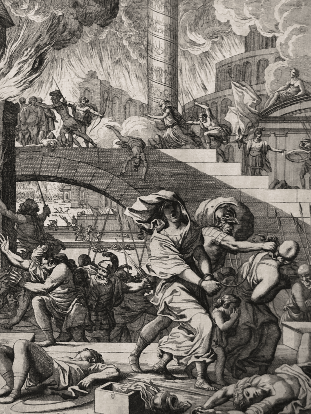 Etching by François Chauveau (1613-1676) Historical Scene