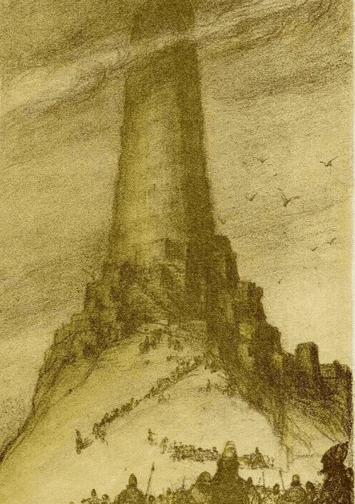 Vintage Lithography Abel Pfeffermann PANN (1883-1963) Bible, Tower of Babel