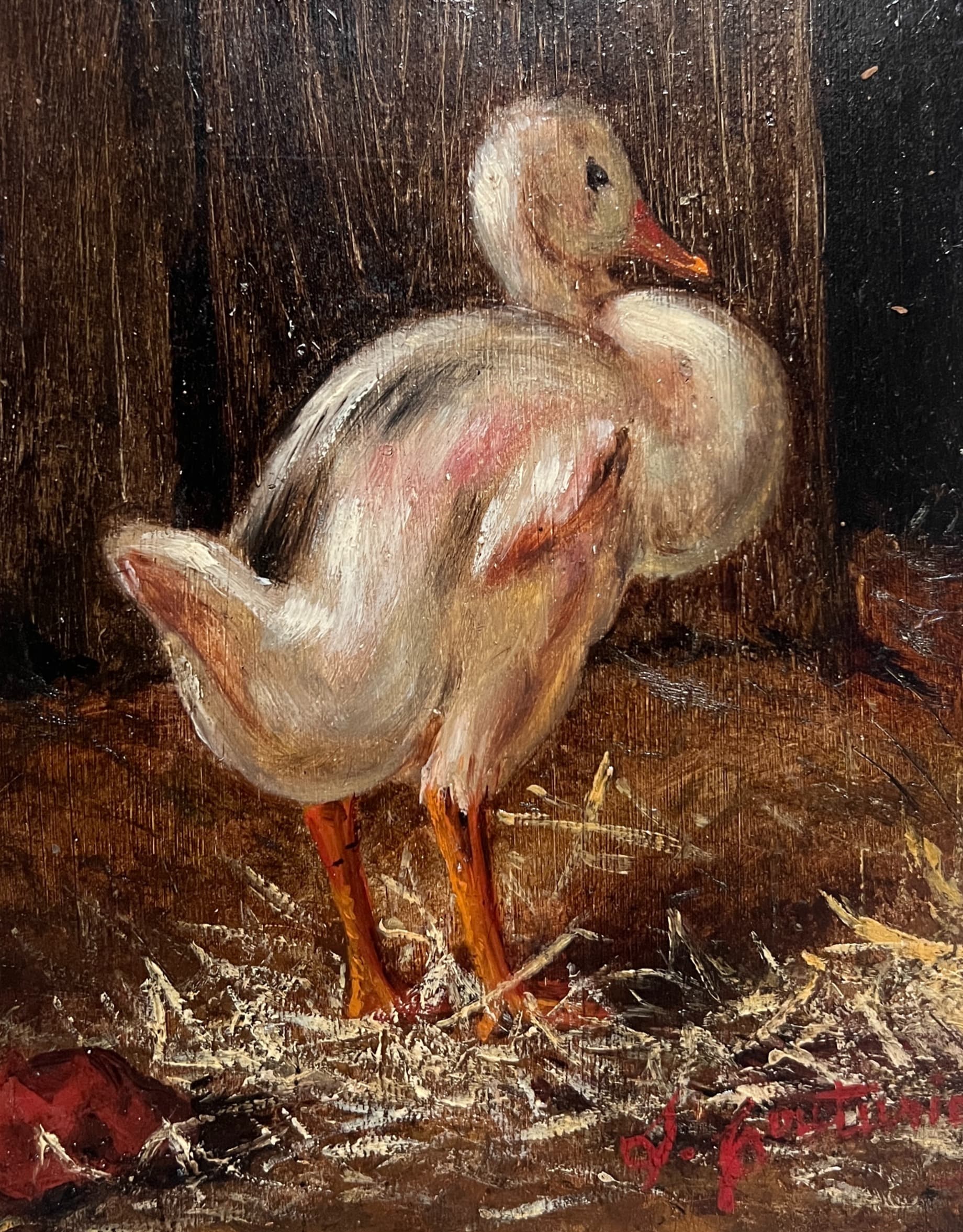 Painting Duck by Léon COUTURIER (1842-1935)