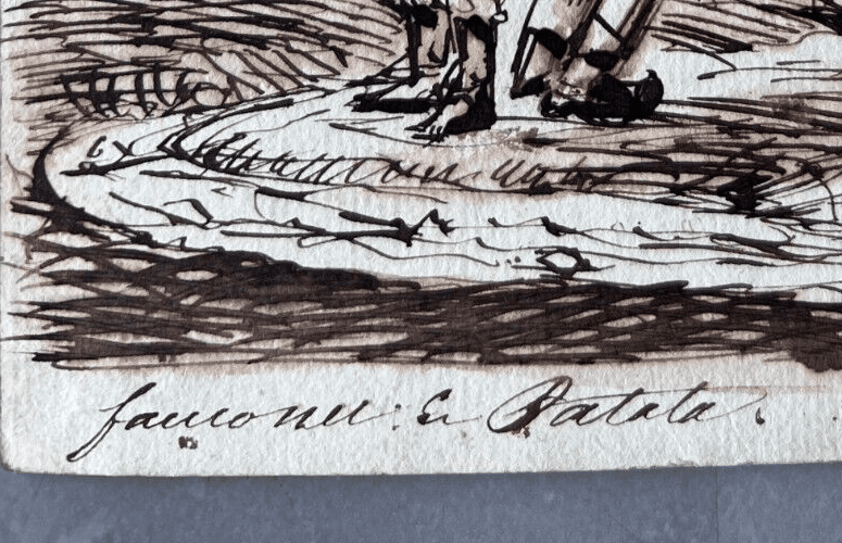 Antique Original Drawing signed Men Portraits, Life Scene, Landscape image 5